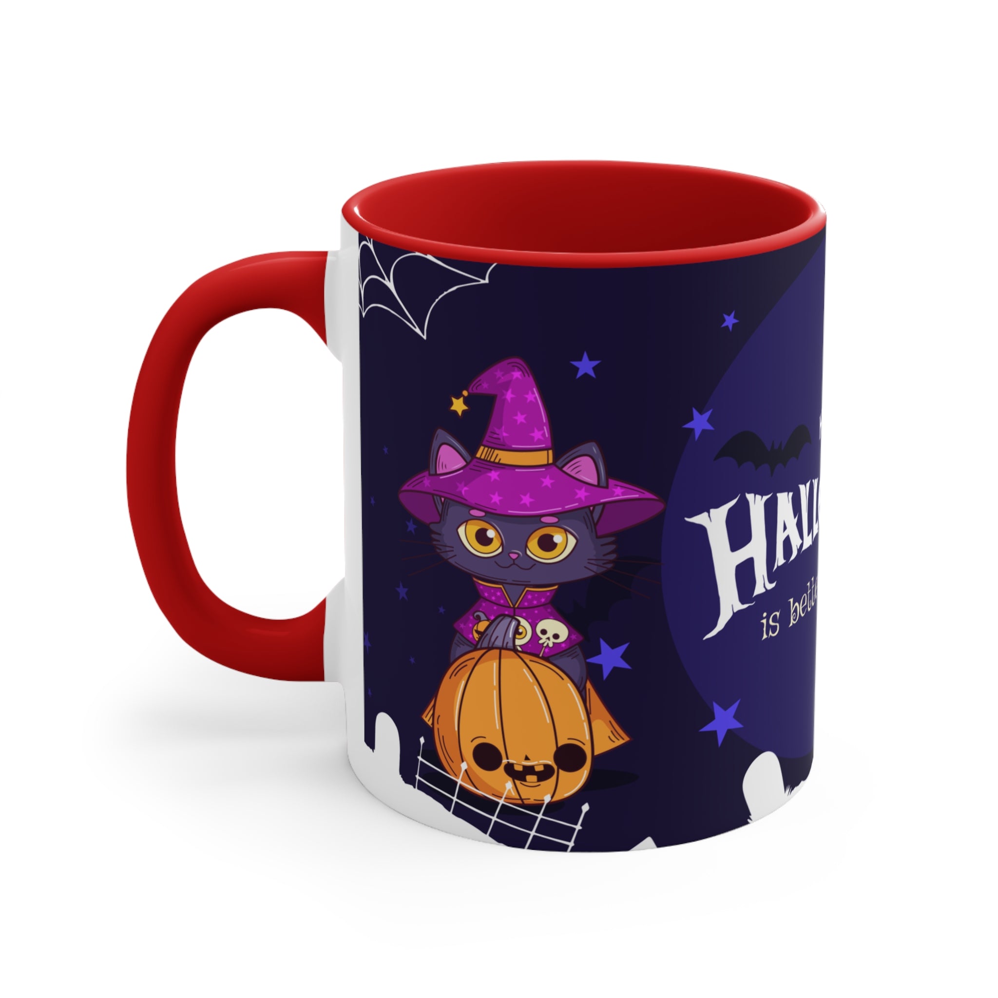 Happy Halloween with Witch's Cats | Colorful Accent Mugs